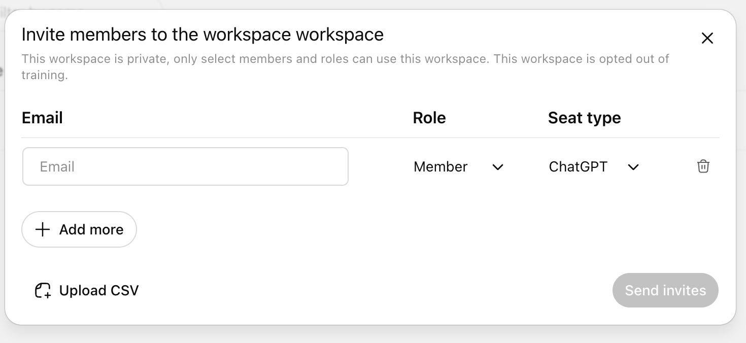 邀请 Team 成员截图